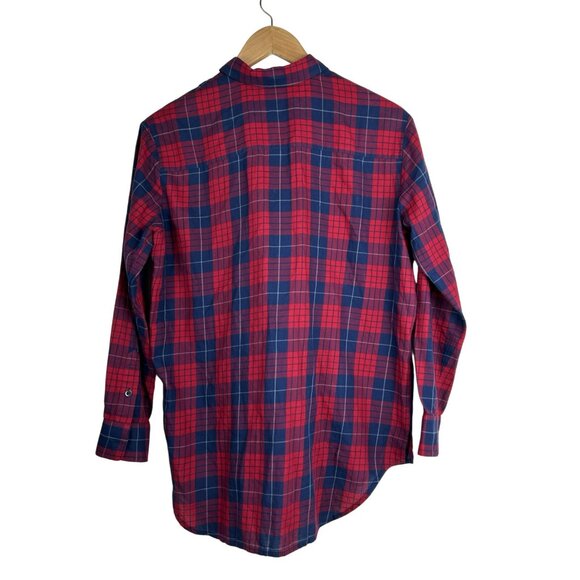 Madewell Red & Blue Oversized Boyshirt in Edina Plaid Cabincore Women's XS - Picture 2 of 9
